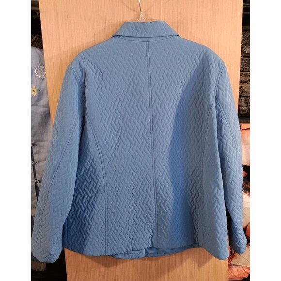 TALBOTS Women’s Size XL JACKET Coat Lined Spring Fall Pea Coat Quilted Pale Blue - Picture 4 of 6